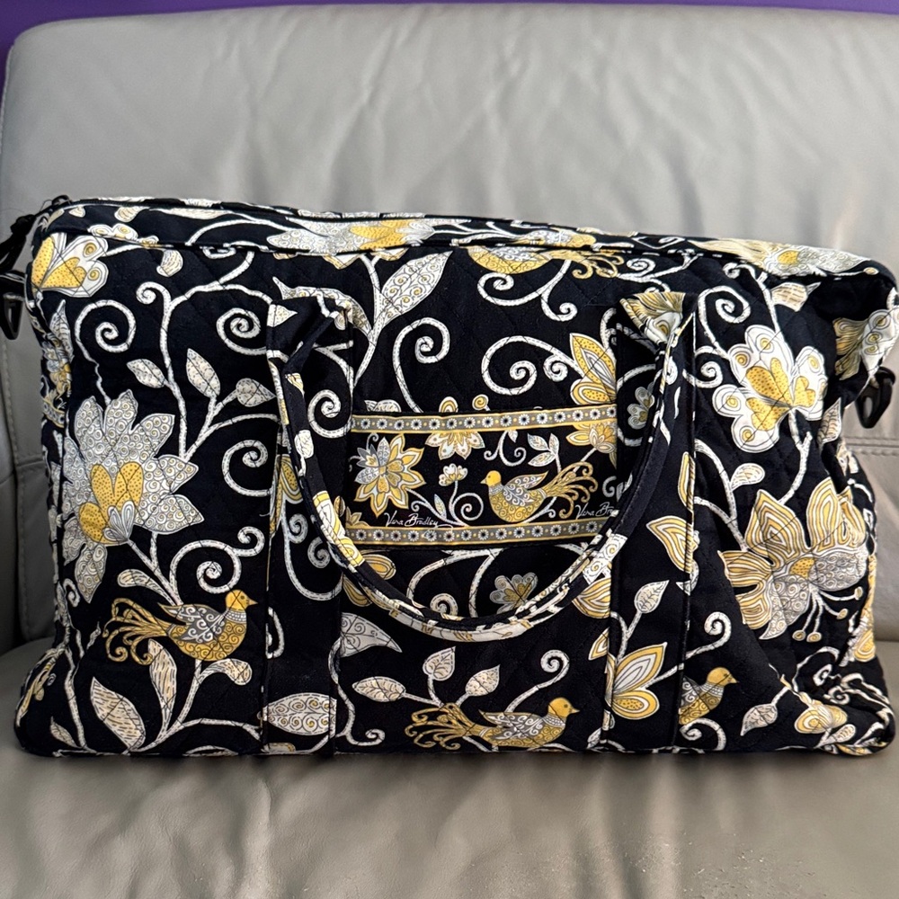 Vera Bradley Floral Black and Yellow Women's Duffle Bag